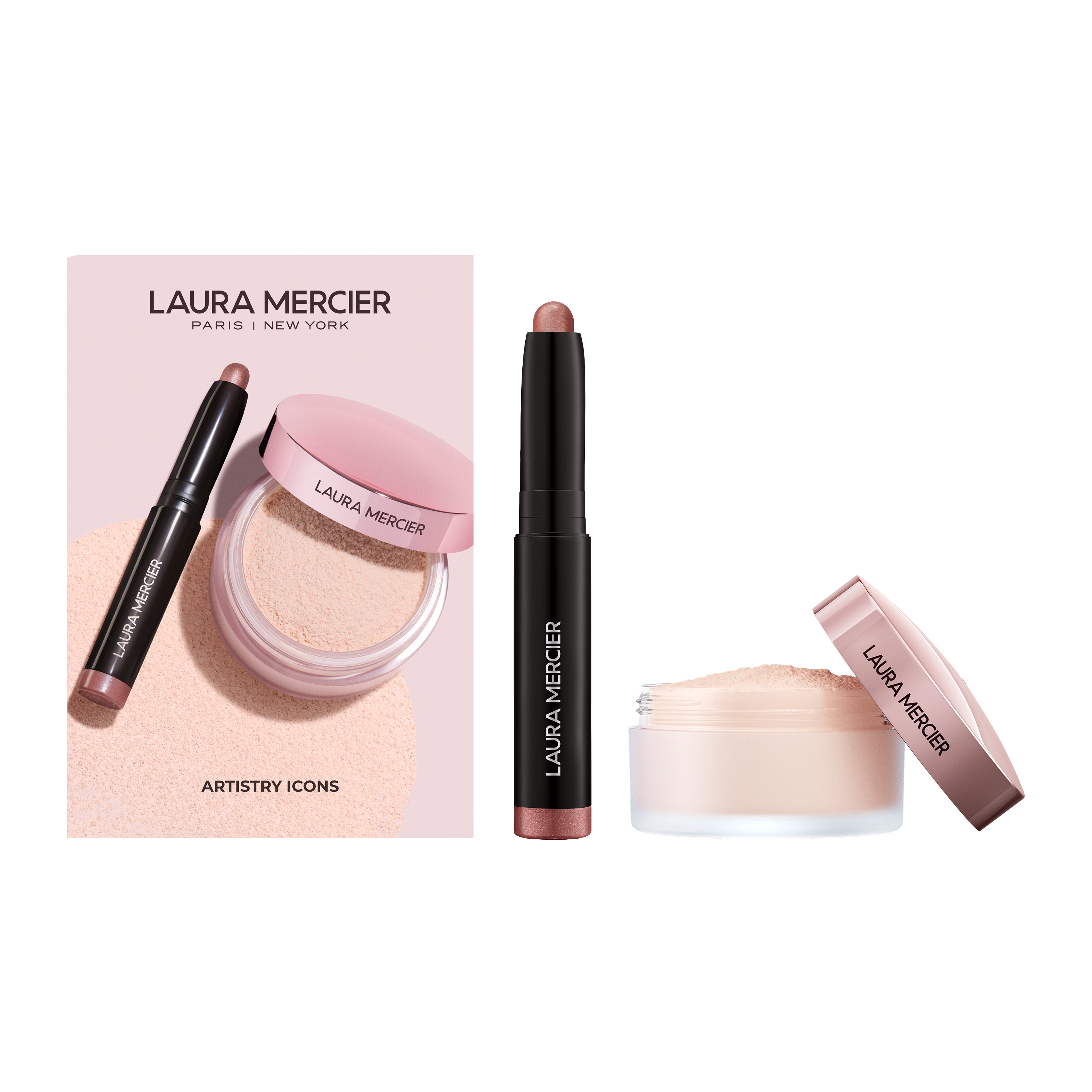 Artistry Icons Translucent Loose Setting Powder Tone Up and Mini Caviar Stick Eye Shadow Set