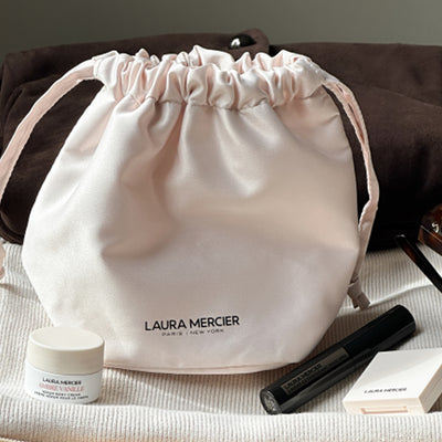 Blush Drawstring Makeup Bag